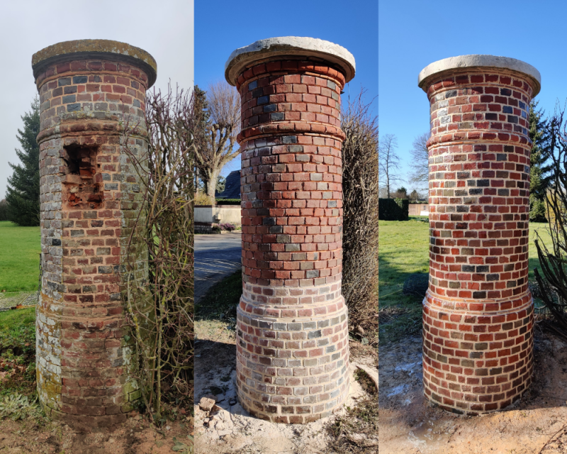 Rénovation de piliers en brique à Pont-Audemer
