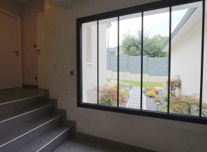 Châssis fixe en alu style porte-fenêtre à Paris