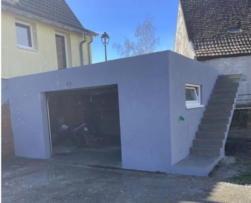 Construciton d'un garage en parpaings à Cernay (68)