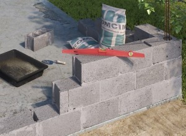 Mur de clôture en agglos à Plougourvest