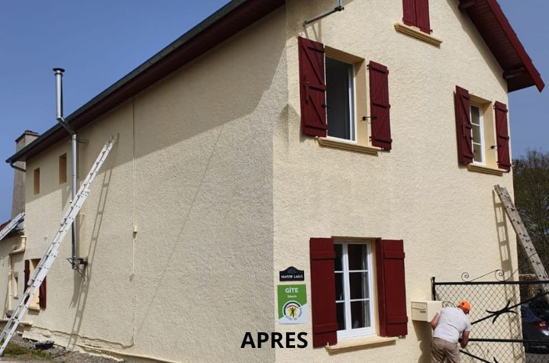  ravalement : enduit projeté à Tarbes