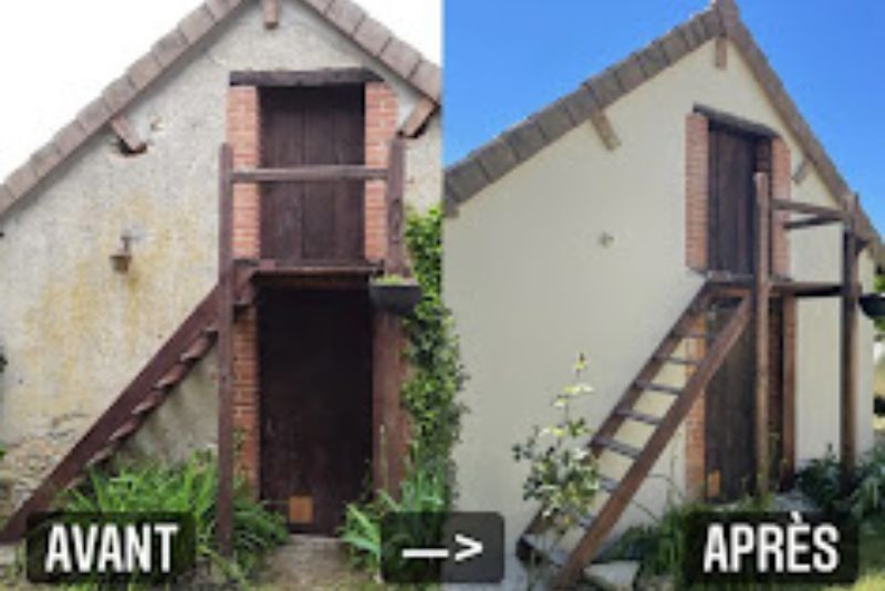  ravalement : enduit projeté à Nevers