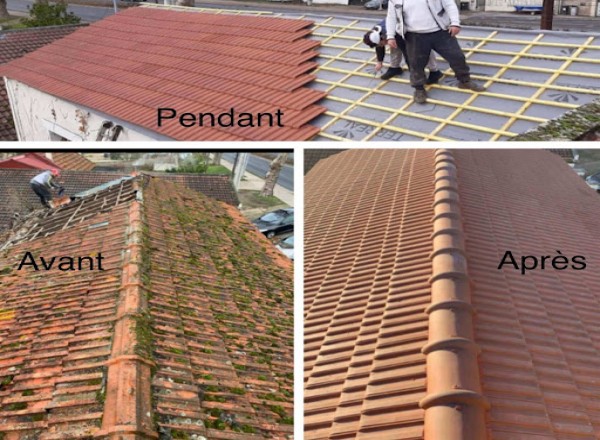 Remplacement de la couverture sur maison ancienne à Pompignan à Pompignan