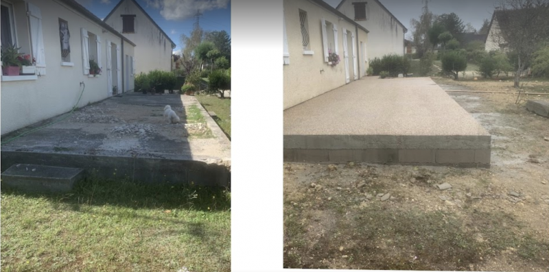 Terrasse en béton désactivé à Sancerre